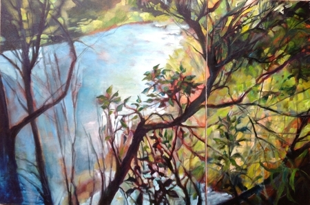 Abel Tasman Track NZ diptych 36x24