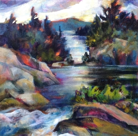 Burleigh Falls acrylic 12x12