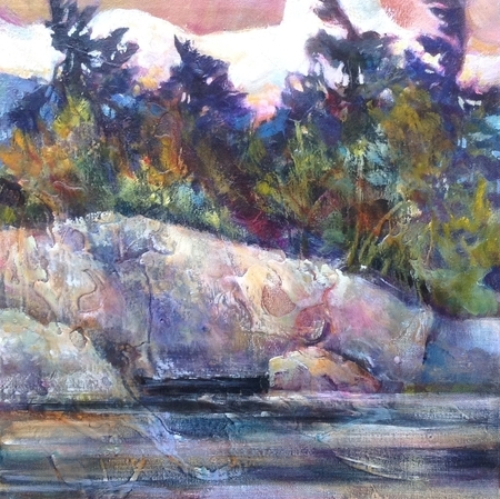 Haliburton Sunset Acrylic 12x12 SOLD