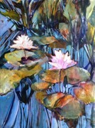 Lotus Pond Reflections #1 Acrylic on panel 18x24