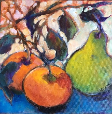 Juicy Trio acrylic 8x8