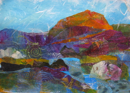 Memories of New Zealand, Acrylic Collage, 16x20 framed SOLD