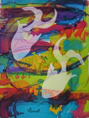 Pond Rhythms   Mono Screen-print