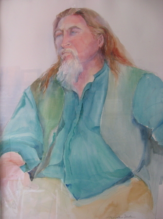 The Philosopher, Watercolour, 24x30 framed